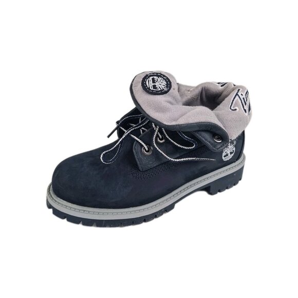 Timberland Roll Top Thermal Little Kids Boots Navy Leather - Picture 1 of 10